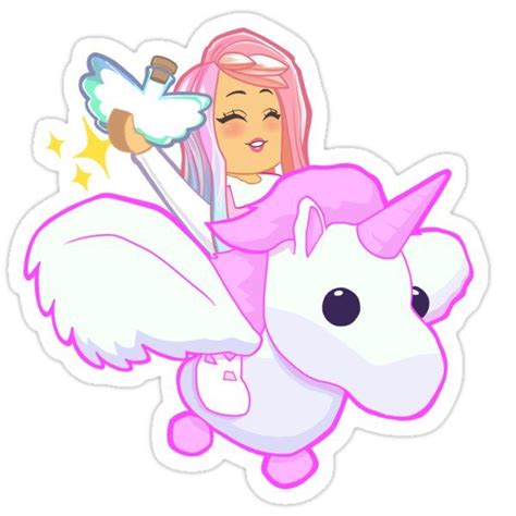 Adopt Me Pink Flying Unicorn Sticker In 2020 Cute Tumblr Wallpaper