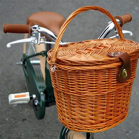 Bike Basket Front Handlebar Wicker Bicycle Basket Hand Woven Etsy