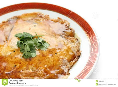 Traditionally it is served smothered with a soy sauce . Egg Foo Young , Chinese Omelet With Crab Meat Royalty Free ...
