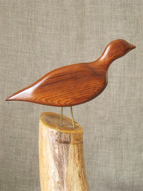 Vintage Folk Art Bird Wood Carving Hand Carved Birds Sculpture