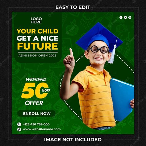 Premium Psd School Admission Social Media Post Or Web Banner Template