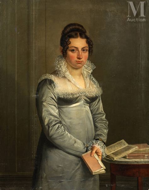 Charles Pierre Verhulst Portrait De Femme Au Livre Portrait Dhomme