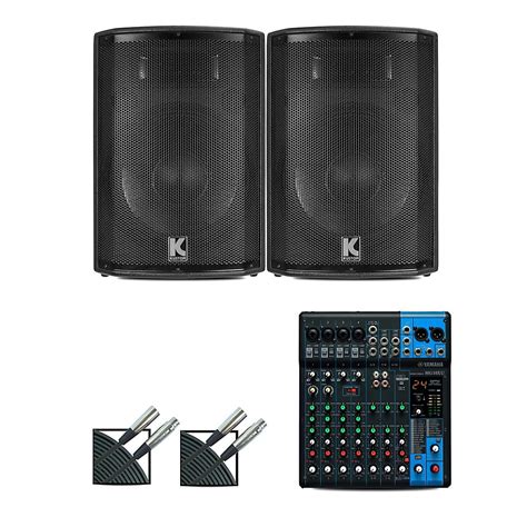Yamaha MG10XU Mixer And Kustom HiPAC Speakers 12 Mains Walmart Com