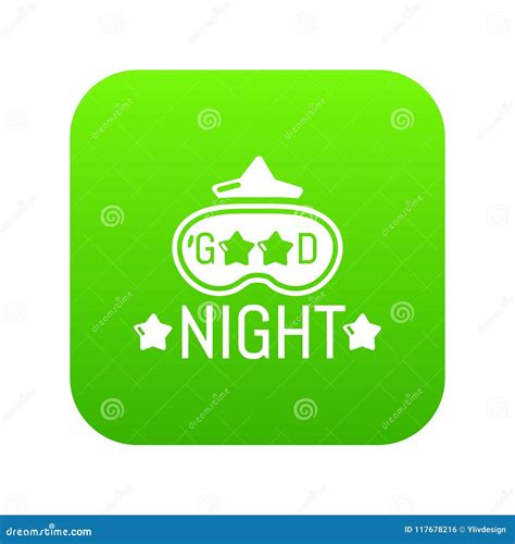 Good Night Icon Green Vector Stock Vector Illustration Of Face Good