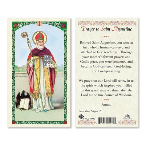 St Augustine Prayer To 25pkg San Francis