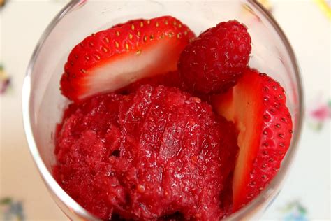 Fresh Strawberryraspberry Sorbet