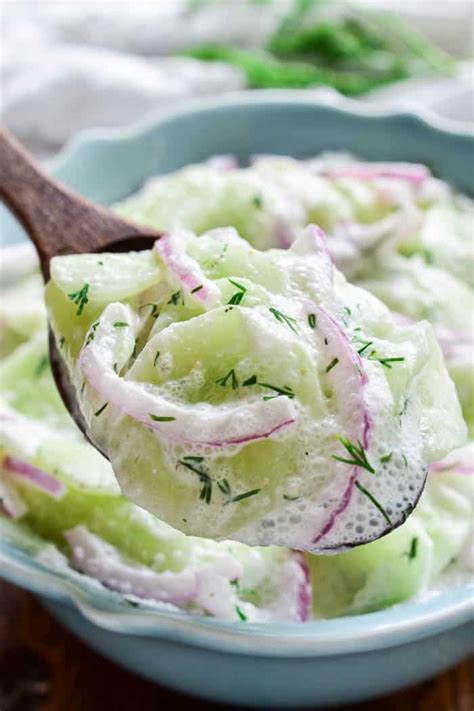 Creamy Cucumber Salad Recipe Creamy Cucumbers Creamy Cucumber Salad Recipes