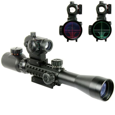 3 9x40 Tactical Rifle Scope With Holographic Red Green Dot Sight R