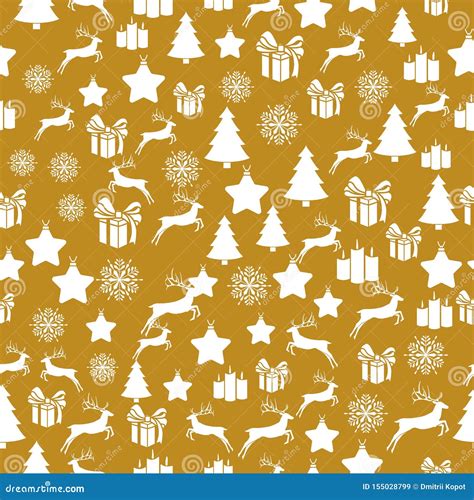Gold Christmas Wrapping Paper Stock Illustrations 9833 Gold