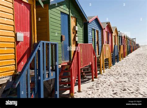 Colorful Bathing Huts In Muizenberg Cape Town Western Cape South