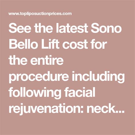 Discover The Affordable Sono Bello Lift