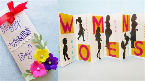 Womens Day Craft Ideas Diyhow To Make Womens Day Greeting Card