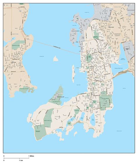 Newport Map With Local Streets In Adobe Illustrator Vector Format