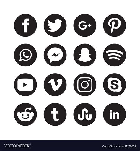Social Media Logos Vector Social Media Logos Flat Social Media Icons