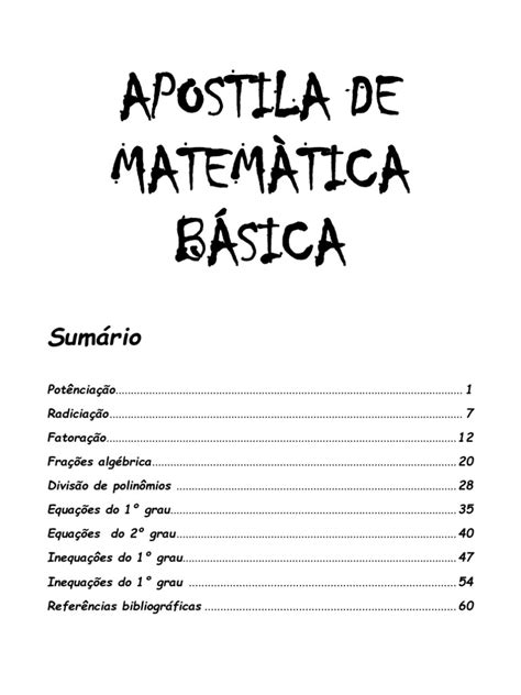 Apostila De MatemÀtica BÁsica Exponenciação Equações