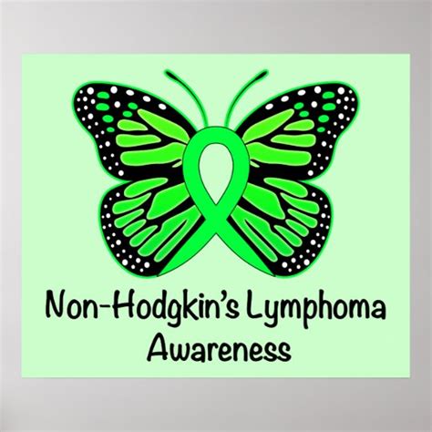 Non Hodgkins Lymphoma Awareness Butterfly Poster