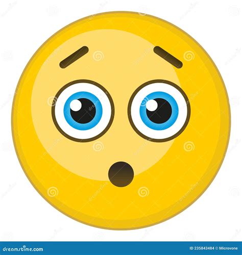 Hushed Face Concerned Emoji Stock Vector Illustration Of Circle