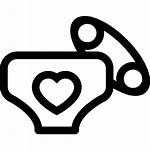 Diaper Icon Safety Heart Silhouette Cloth Vector