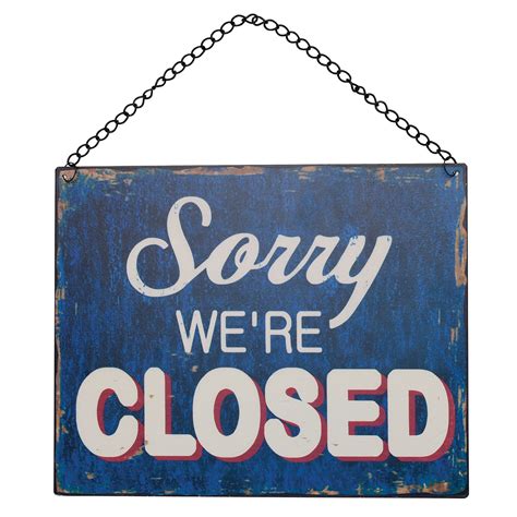 Open And Closed Metal Hanging Shop Door Sign Rex London