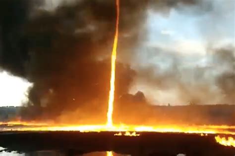 The 2020 tornado year got off to a big start, as one of the largest winter tornado outbreaks on record occurred in the middle of january. Firenado: Rare fire tornado captured on video at industrial blaze in Derbyshire | The ...