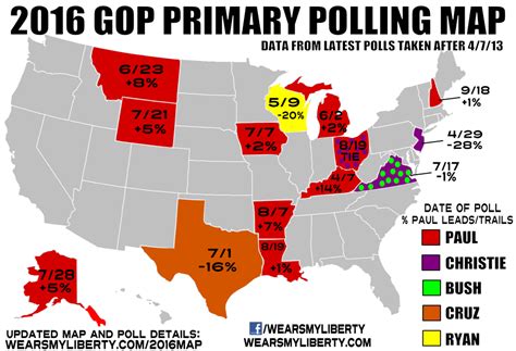 Rand Paul Leading 2016 Gop Primary Polling Map