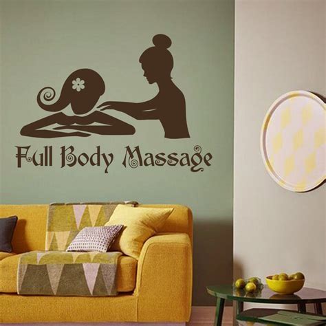 Spa Sign Wall Decal Full Body Massage Logo Wall Sticker Facials Care