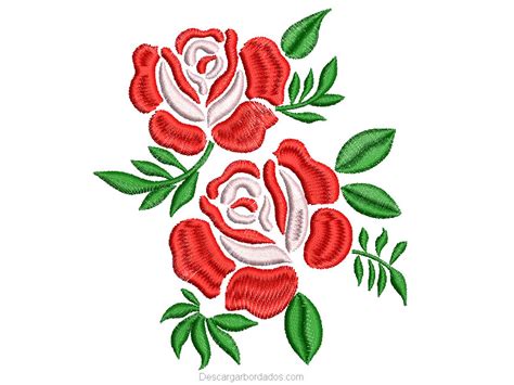 Embroidery colorful trend floral pattern vector traditional. Descargar Picaje de Rosas Gratis para Bordar - Descargar ...