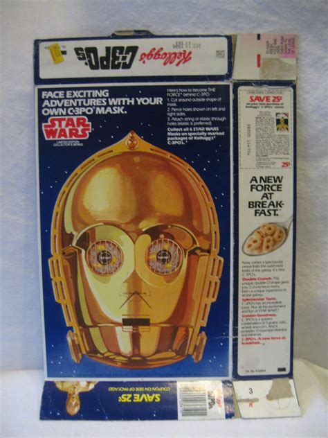 Original 1984 Kelloggs Star Wars C 3pos Cereal Box With Mask On Back Ebay