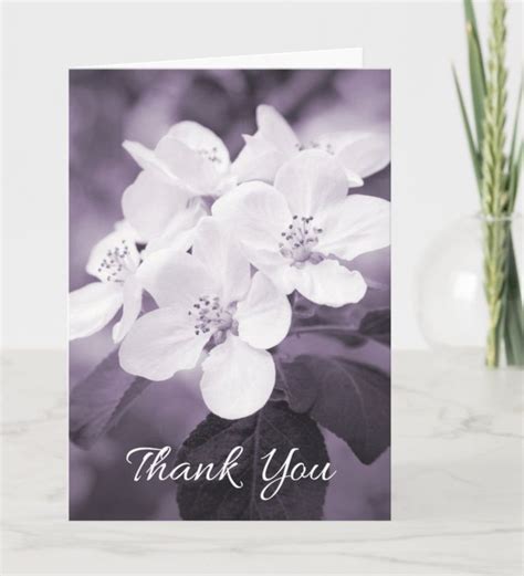 Sympathy Thank You Cards With Purple Apple Blossom