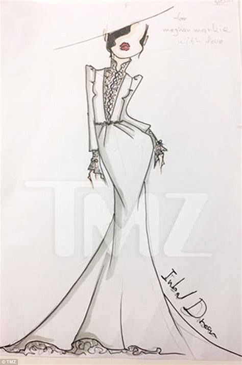 First Sketches Of Meghan Markles Potential Wedding Dress Daily Mail