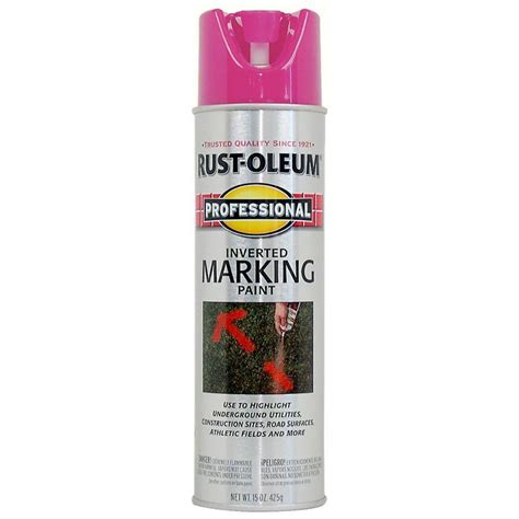 Rust Oleum Professional 15 Oz 2x Fluorescent Pink Marking Spray Paint