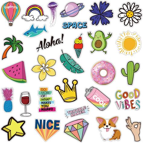 Tinyuet Laptop Stickers 50 Sticker Pack Stickers For Water Bottles