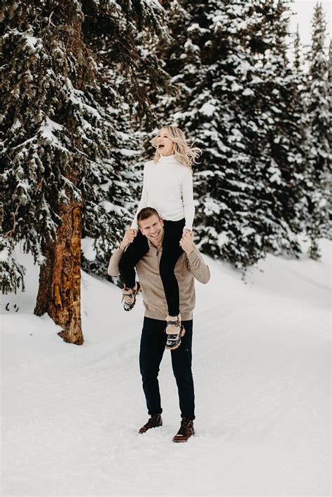 Snowy Colorado Engagement Session Couple Photography Winter Winter