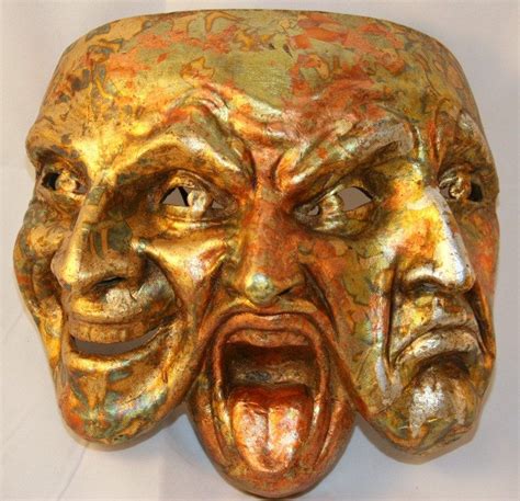 Gold Comedy Tragedy Theater Costume Mask 18000 Via Etsy Comedy