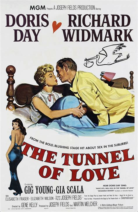 A Movie Poster For The Tunnel Of Love With Two People In Bed And One