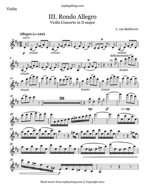 Violin Concerto In D Major Iii Allegro Rondo