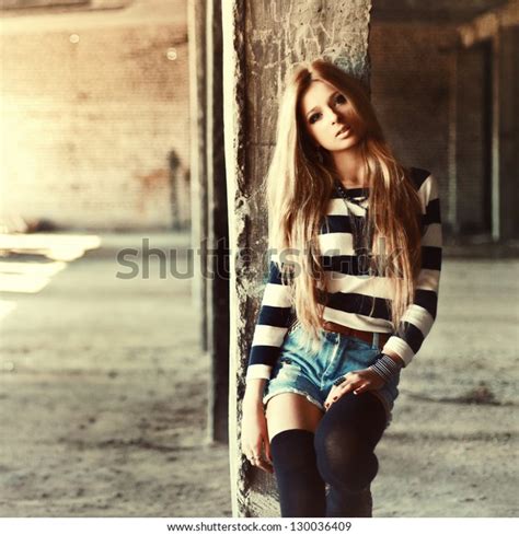 Outdoor Summer Portrait Young Pretty Cute Stock Photo Edit Now 130036409