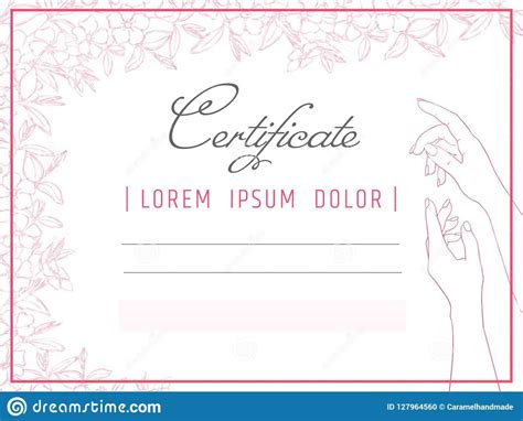 Certificate Template Manicure And Nail Design Diploma Spa Within Nail