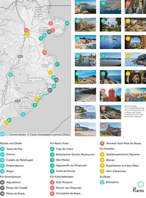Costa Brava Sehenswürdigkeiten unsere 22 Highlights Karte