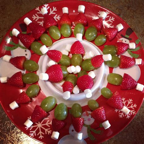 Grinch Santa Hats Green Grape Strawberry Mini Marshmallow On