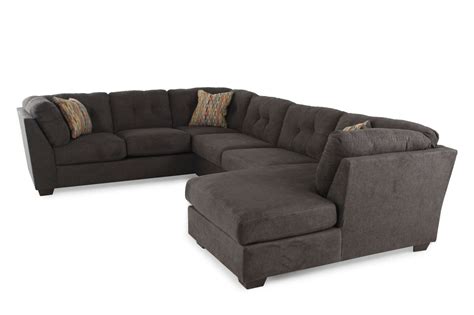 Three Piece Microfiber Sectional In Chocolate Brown Mathis Brothers