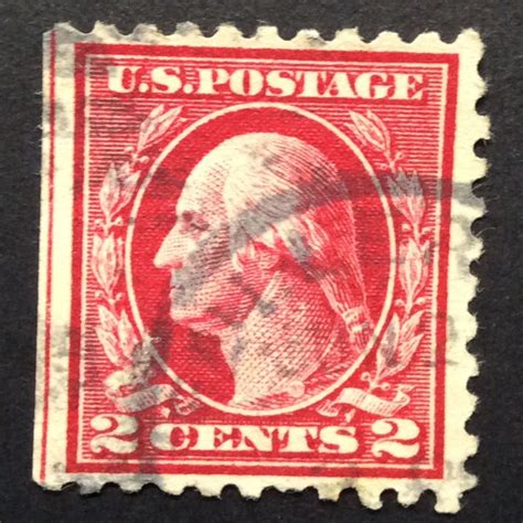 Original Us Stamp 2 Cents George Washington Red Line Ebay Postage