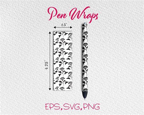 Pen wrap svg flower pen wraps Epoxy Glitter Pen Wrap svg | Etsy