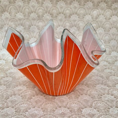 1960s Orange Glass Vase Etsy
