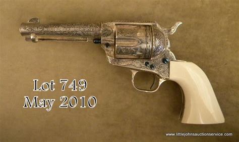 custom engraved colt saa revolver 44 40 caliber with “colt frontier six shooter” marking on the l