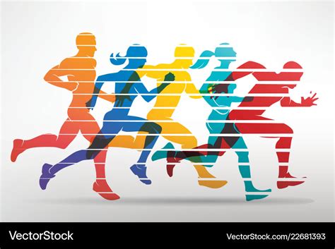 Running Athletes Symbol Sport And Competition Vector Image