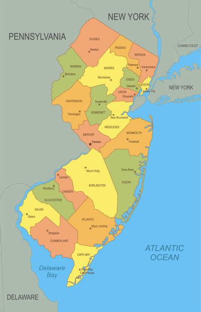 40 New Jersey Map Counties Illustrations Royalty Free Vector Graphics