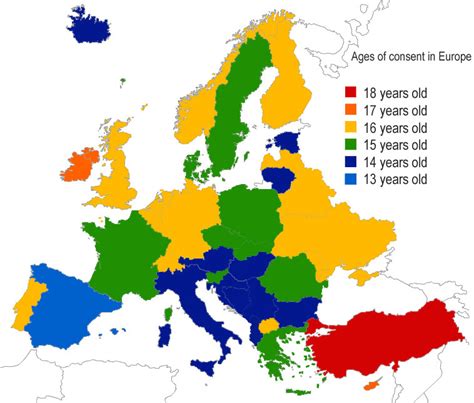 Age Of Sex Consent In Europe Mapporn