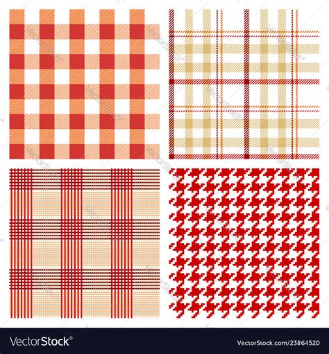 Seamless Red Checked Patterns Royalty Free Vector Image