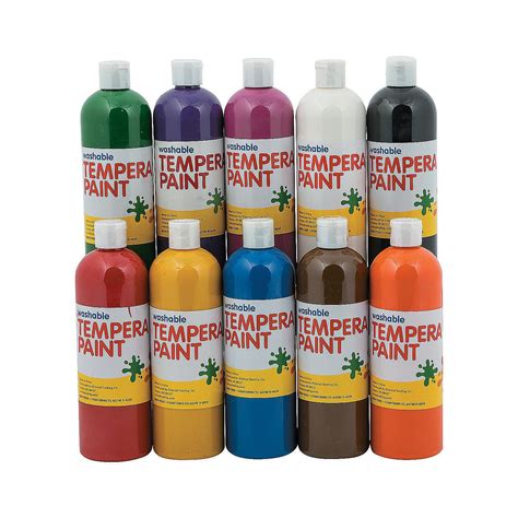 Buy Washable Tempera Paint For Kids 10 Pack Of Classic Colors 16 Oz